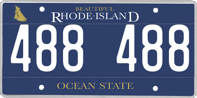 RI license plate 488488