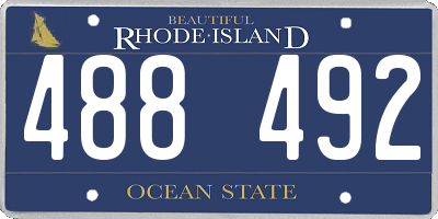RI license plate 488492