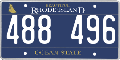 RI license plate 488496