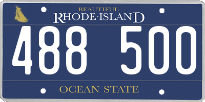 RI license plate 488500