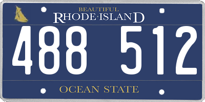 RI license plate 488512