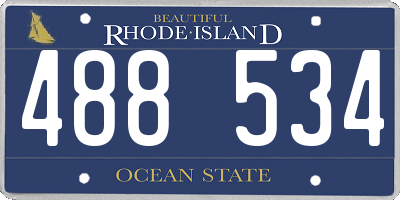 RI license plate 488534