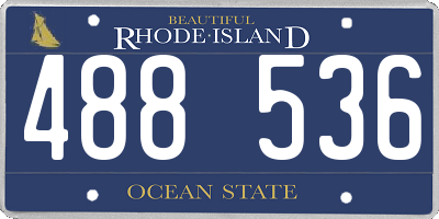 RI license plate 488536