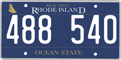 RI license plate 488540