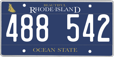 RI license plate 488542