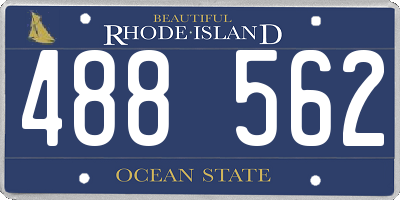 RI license plate 488562