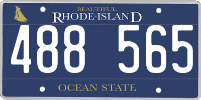 RI license plate 488565