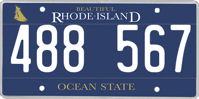 RI license plate 488567