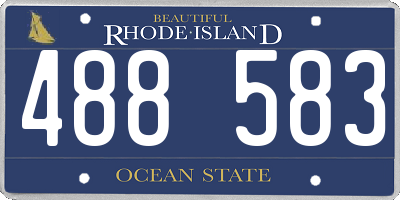 RI license plate 488583