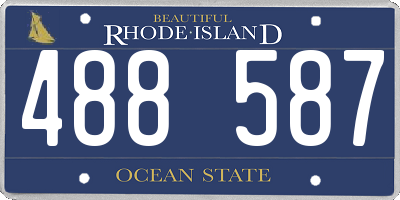 RI license plate 488587