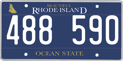 RI license plate 488590
