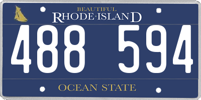 RI license plate 488594