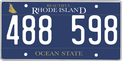 RI license plate 488598