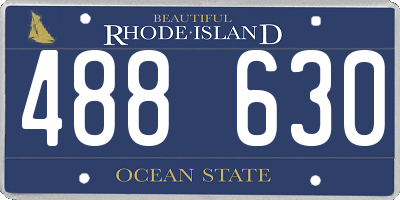RI license plate 488630