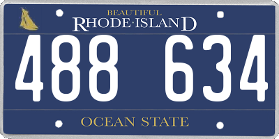 RI license plate 488634