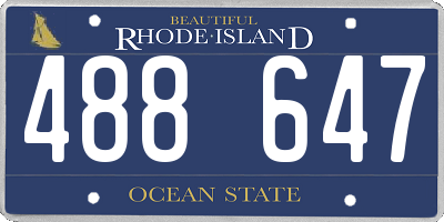 RI license plate 488647