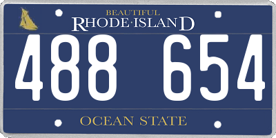 RI license plate 488654