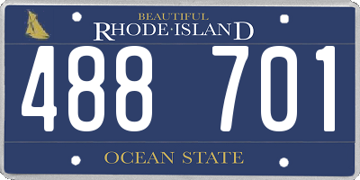 RI license plate 488701
