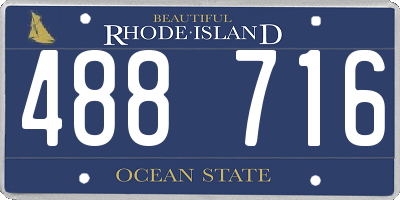 RI license plate 488716