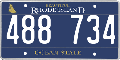 RI license plate 488734
