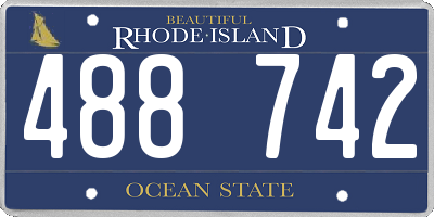 RI license plate 488742