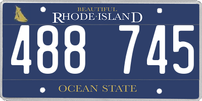 RI license plate 488745