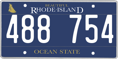 RI license plate 488754
