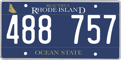 RI license plate 488757