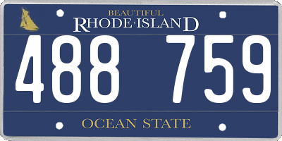 RI license plate 488759