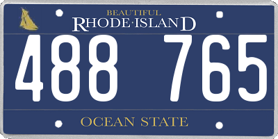 RI license plate 488765