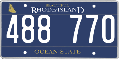 RI license plate 488770