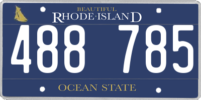 RI license plate 488785