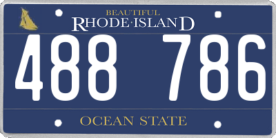 RI license plate 488786