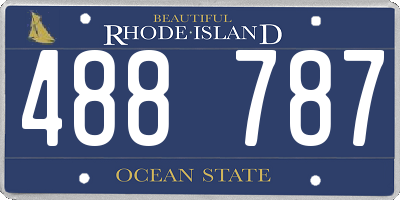 RI license plate 488787