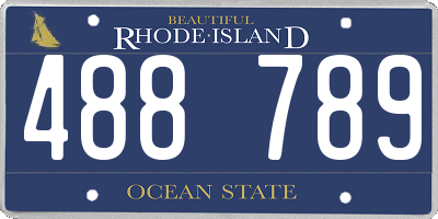 RI license plate 488789