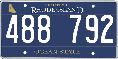 RI license plate 488792