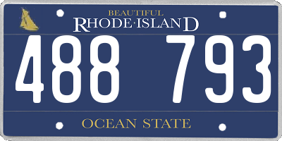 RI license plate 488793