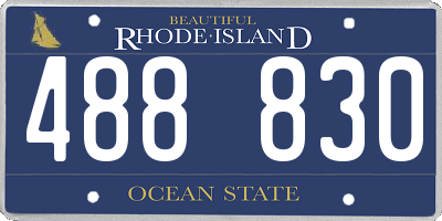 RI license plate 488830