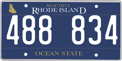 RI license plate 488834