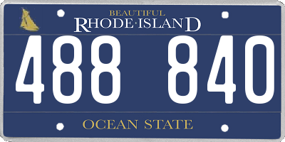 RI license plate 488840