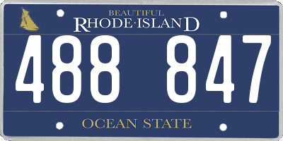 RI license plate 488847