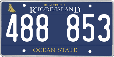 RI license plate 488853