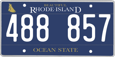 RI license plate 488857