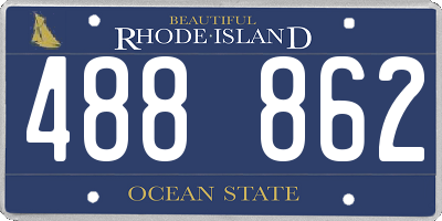 RI license plate 488862