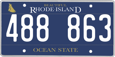 RI license plate 488863