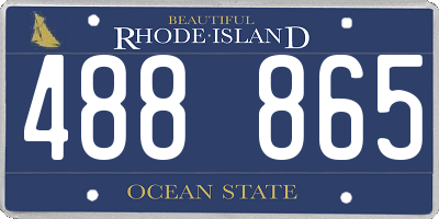 RI license plate 488865