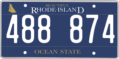 RI license plate 488874
