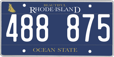 RI license plate 488875