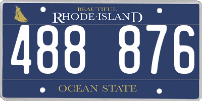 RI license plate 488876