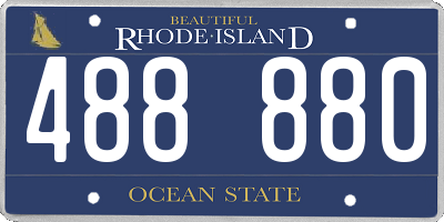 RI license plate 488880